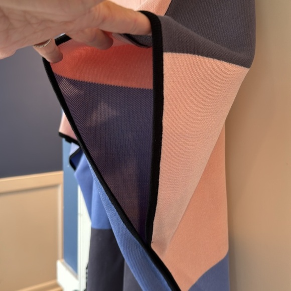 Anne Klein Women's Color Block Zip Front Cape Cardigan poncho double zipper L - Picture 4 of 15